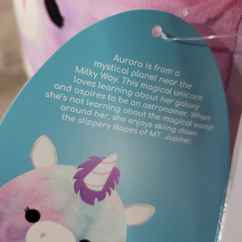 Squishmallow Kellytoy Plush Auora the Unicorn Tye Dye - Picture 6 of 7